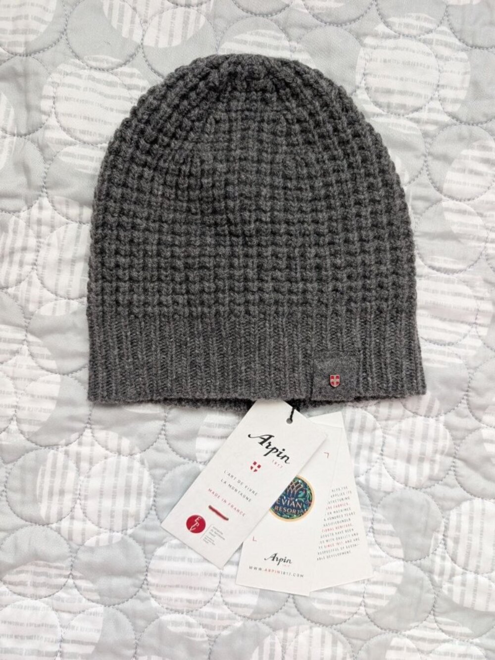 Arpin 1817 Beanie Hat Gray 100% Wool Made in Italy NWT